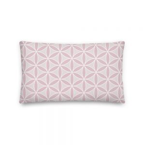 Flower of Life Reversible Cushion Medium Throw Pillow Pink Mock up Lumbar reverse