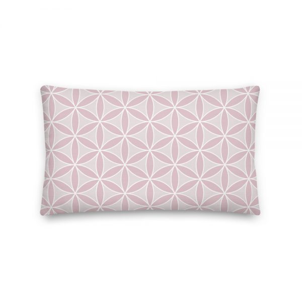 Flower of Life Reversible Cushion Medium Throw Pillow Pink Mock up Lumbar reverse