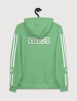 Astrology Virgo Star Sign Striped Retro Trainer Hoodie Sweater Green Back