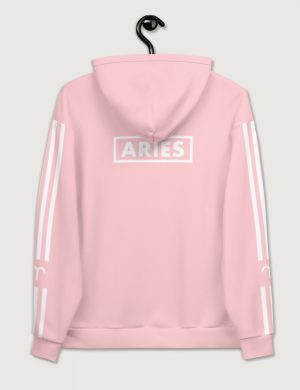 Astrology Aries Star Sign Striped Retro Trainer Hoodie Sweater Pink Back