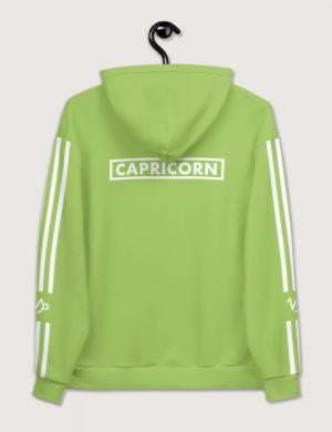 Astrology Capricorn Star Sign Striped Retro Trainer Hoodie Sweater Fluorescent Green Back