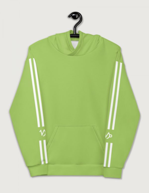 Astrology Capricorn Star Sign Striped Retro Trainer Hoodie Sweater Fluorescent Green Front