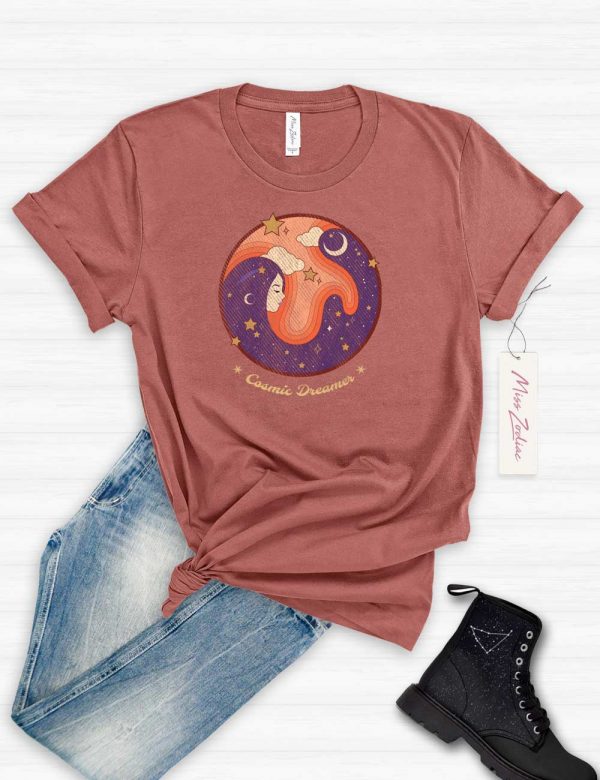 Cosmic Dreamer Graphic T-shirt Mauve