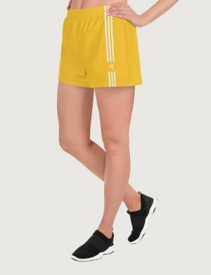 Astrology Leo Star Sign Striped Retro Trainer Short Yellow Front Model
