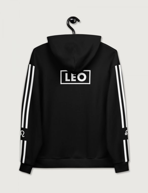 Astrology Leo Star Sign Striped Retro Trainer Hoodie Sweater Black Back
