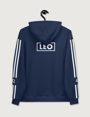 Astrology Leo Star Sign Striped Retro Trainer Hoodie Sweater Navy Back
