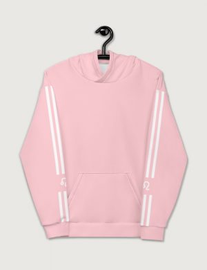 Astrology Leo Star Sign Striped Retro Trainer Hoodie Sweater Pink Front
