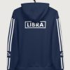 Astrology Libra Star Sign Striped Retro Trainer Hoodie Sweater Navy Back