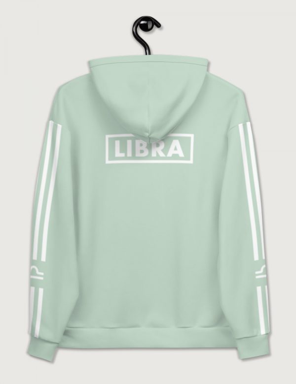Astrology Libra Star Sign Striped Retro Trainer Hoodie Sweater Mint Green Back