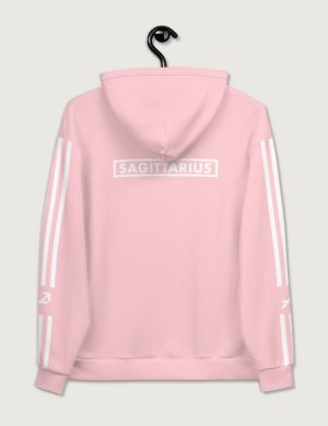 Astrology Sagittarius Star Sign Striped Retro Trainer Hoodie Sweater Pink Back