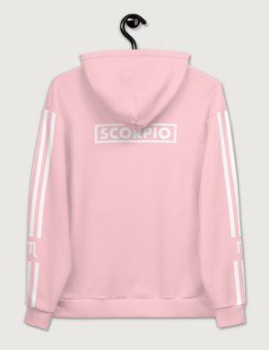 Astrology Scorpio Star Sign Striped Retro Trainer Hoodie Sweater Pink Back
