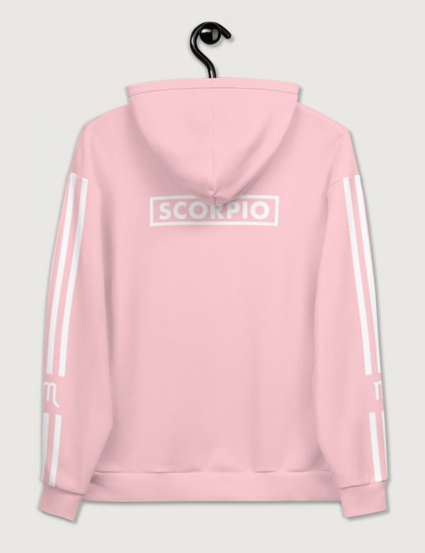 Astrology Scorpio Star Sign Striped Retro Trainer Hoodie Sweater Pink Back