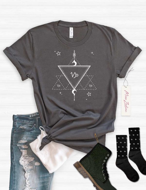 Miss Zodiac Boho Astrology Capricorn T-Shirt Asphalt