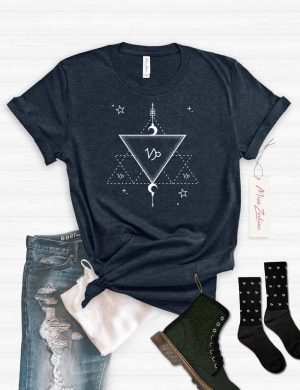 Miss Zodiac Boho Astrology Capricorn T-Shirt Midnight Navy Heather