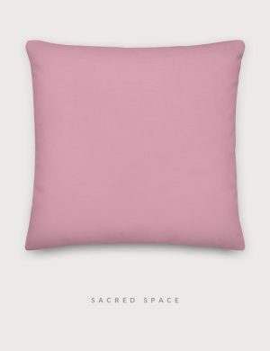Sacred Space Astrology and Flower of Life Throw Pillow Dusty Pink Back
