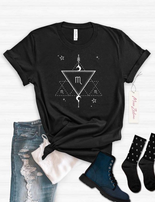 Miss Zodiac Boho Astrology Scorpio T shirt Black