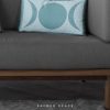 Sacred Space Boho Goddess Moon Throw Pillow Dusty Blue on Couch