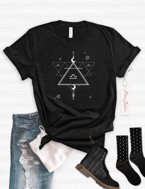 Miss Zodiac Boho Astrology Libra T-Shirt Black Heather